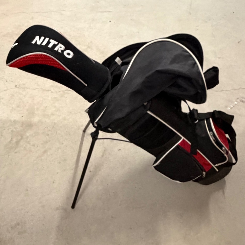 Nitro Blaster Junior Golf Bag and 16 Degree Driver Set Black Red with Headcover - Picture 9 of 16
